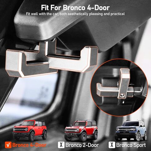 منظم ألومنيوم لحقيبة البقالة من صندوق السيارة متوافق مع ملحقات برونكو 2021 2022 2023، خطاف حامل حقيبة البقالة الخلفي تمت ترقيته من أجل برونكو 4 أبواب، منظم تخزين صندوق السيارة (على شكل T+J) in Kuwait