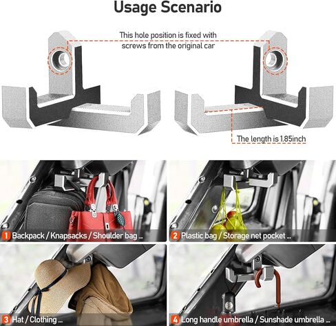 منظم ألومنيوم لحقيبة البقالة من صندوق السيارة متوافق مع ملحقات برونكو 2021 2022 2023، خطاف حامل حقيبة البقالة الخلفي تمت ترقيته من أجل برونكو 4 أبواب، منظم تخزين صندوق السيارة (على شكل T+J) in Kuwait