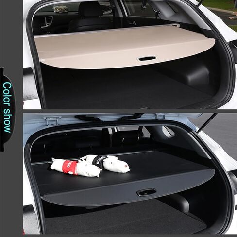 غطاء حقيبة شاحنة جديد لـ 2022 2023 Kia EV6 قابل للسحب أسود خلفي الجذع الظل غطاء أمان الأمتعة-غطاء الجذع القابل للسحب in Kuwait