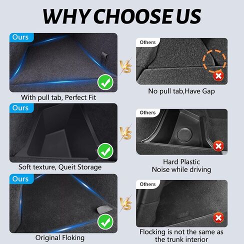 for 2024 Tesla Model 3 Highland Rear Trunk Organizer Side Storage Box with Lids Storage Bins Protector Packets Tesla 3 Highland Interior Accessories in Saudi Arabia