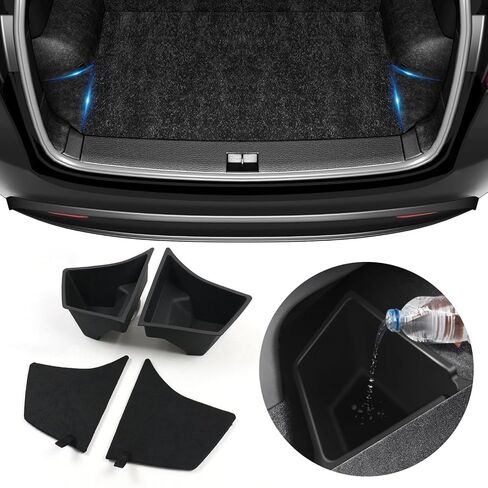 for 2024 Tesla Model 3 Highland Rear Trunk Organizer Side Storage Box with Lids Storage Bins Protector Packets Tesla 3 Highland Interior Accessories in Saudi Arabia