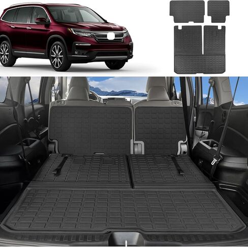 Xipoo Cargo Liner Compatible with 2016-2022 Honda Pilot Rear Backrest Mat Back Seat Protector Replacement for 2016 2017 2018 2019 2020 2021 2022 Honda Pilot Accessories (2nd Backrest Mat) in Saudi Arabia