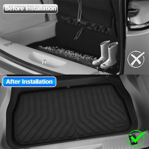 T TGBROS Cargo Mat مخصص مناسب لـ 2017-2023 Chrysler Pacifica Accessories الصف الثالث لجميع الأحوال الجوية بطانة البضائع الخلفية الجذع بطانة سوداء غير قابلة للانزلاق in Kuwait