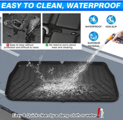 T TGBROS Cargo Mat مخصص مناسب لـ 2017-2023 Chrysler Pacifica Accessories الصف الثالث لجميع الأحوال الجوية بطانة البضائع الخلفية الجذع بطانة سوداء غير قابلة للانزلاق in Kuwait