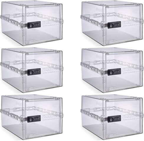 حزمة الأعمال Lockabox One™ | 6 عبوات | صندوق قفل للرعاية الصحية والمكاتب والعيادات والمدارس (كريستال) in Kuwait