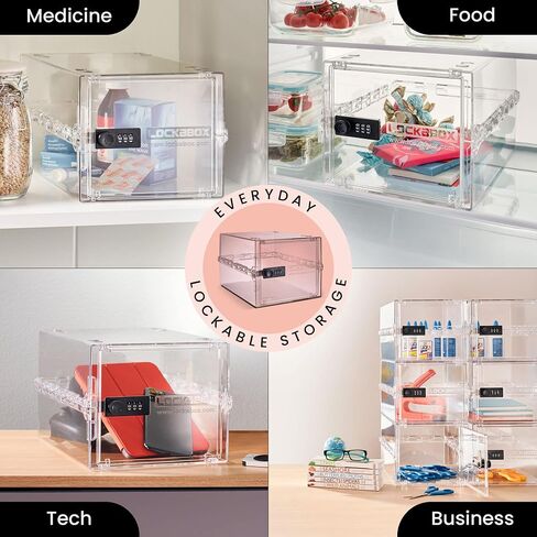 حزمة الأعمال Lockabox One™ | 6 عبوات | صندوق قفل للرعاية الصحية والمكاتب والعيادات والمدارس (كريستال) in Kuwait