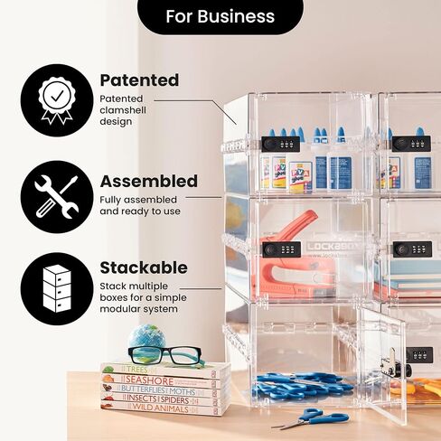 حزمة الأعمال Lockabox One™ | 6 عبوات | صندوق قفل للرعاية الصحية والمكاتب والعيادات والمدارس (كريستال) in Kuwait