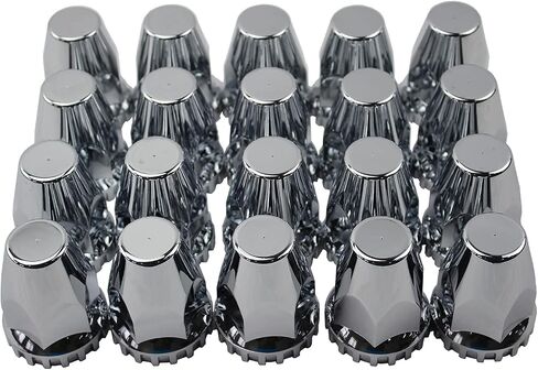 ABS Chrome Plastic 33mm Thread-on Standard Lug Nut Covers for Semi Trucks (Pack of 20) in Saudi Arabia