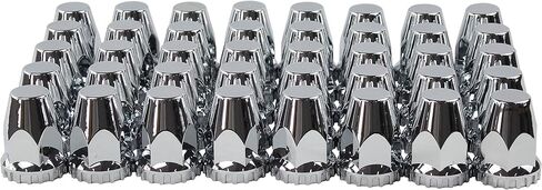 ABS Chrome Plastic 33mm Thread-on Standard Lug Nut Covers for Semi Trucks (Pack of 20) in Saudi Arabia