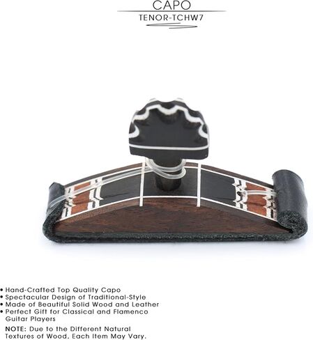 كابو جيتار خشبي مصنوع يدويًا "راميريز" من تينور. مصممة للاعبي الجيتار الكلاسيكي والفلامنكو. مصنوع من خشب الورد الصلب والمزين بخشب الأبنوس وحزام جلدي. تصميم مذهل على الطراز التقليدي. in Kuwait