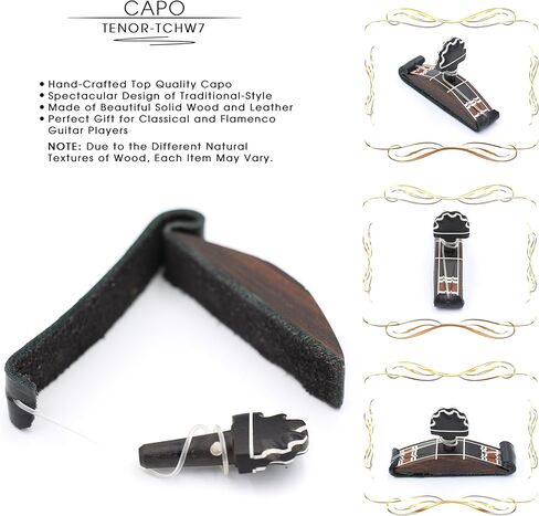 كابو جيتار خشبي مصنوع يدويًا "راميريز" من تينور. مصممة للاعبي الجيتار الكلاسيكي والفلامنكو. مصنوع من خشب الورد الصلب والمزين بخشب الأبنوس وحزام جلدي. تصميم مذهل على الطراز التقليدي. in Kuwait