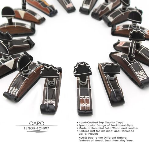 كابو جيتار خشبي مصنوع يدويًا "راميريز" من تينور. مصممة للاعبي الجيتار الكلاسيكي والفلامنكو. مصنوع من خشب الورد الصلب والمزين بخشب الأبنوس وحزام جلدي. تصميم مذهل على الطراز التقليدي. in Kuwait