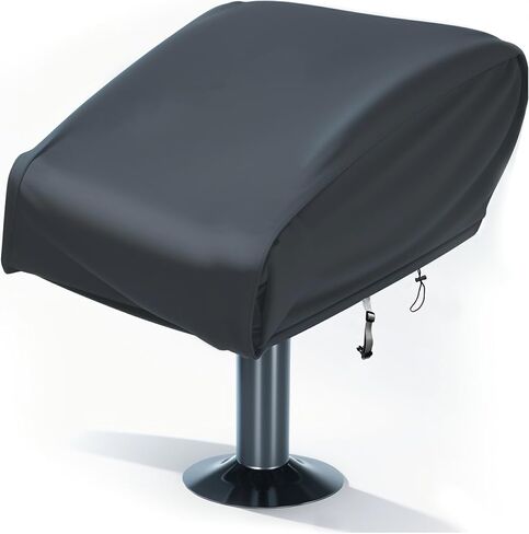 Boat Folding Seat Cover, 420D Waterproof Fishing Chair Cover, Fixed with Buckle Captain's Chair Cover, Protect Your Boat seat Cover Outdoors, 20" L x 19" W x 14" H Black in Saudi Arabia