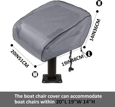 Boat Folding Seat Cover, 420D Waterproof Fishing Chair Cover, Fixed with Buckle Captain's Chair Cover, Protect Your Boat seat Cover Outdoors, 20" L x 19" W x 14" H Black in Saudi Arabia