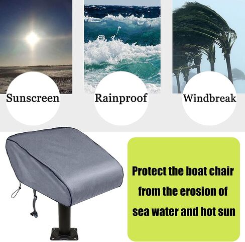 Boat Folding Seat Cover, 420D Waterproof Fishing Chair Cover, Fixed with Buckle Captain's Chair Cover, Protect Your Boat seat Cover Outdoors, 20" L x 19" W x 14" H Black in Saudi Arabia