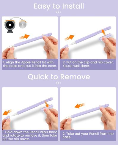 حافظة قلم رصاص من السيليكون من MoKo لقلم Apple الجيل الأول، غطاء من السيليكون خفيف الوزن لقلم Apple Pencil مضاد للانزلاق ومقبض iPad مع مشبك، 3 رؤوس، أرجواني القلقاس in Saudi Arabia