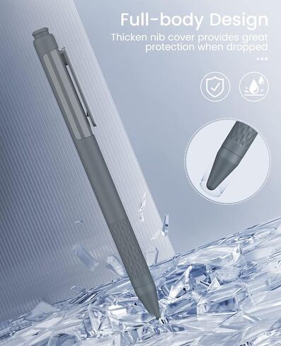 حافظة قلم رصاص من السيليكون من MoKo لقلم Apple الجيل الأول، غطاء من السيليكون خفيف الوزن لقلم Apple Pencil مضاد للانزلاق ومقبض iPad مع مشبك، 3 رؤوس، أرجواني القلقاس in Saudi Arabia