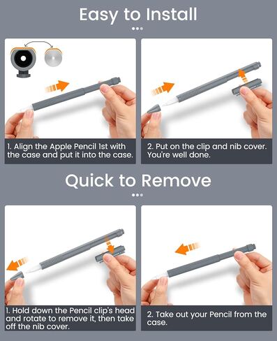 حافظة قلم رصاص من السيليكون من MoKo لقلم Apple الجيل الأول، غطاء من السيليكون خفيف الوزن لقلم Apple Pencil مضاد للانزلاق ومقبض iPad مع مشبك، 3 رؤوس، أرجواني القلقاس in Saudi Arabia