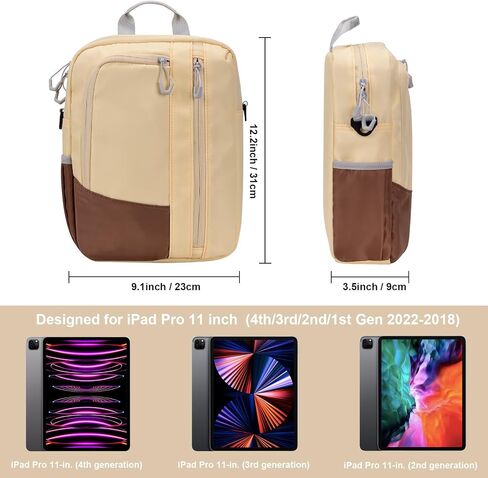Crossbody Bag for iPad 9-11", Padded Tablet Sleeve, 5 Pockets in Saudi Arabia