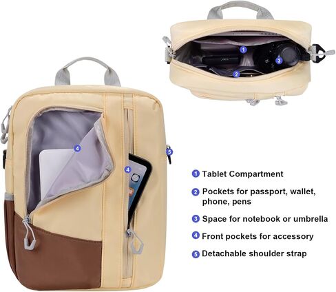 Crossbody Bag for iPad 9-11", Padded Tablet Sleeve, 5 Pockets in Saudi Arabia