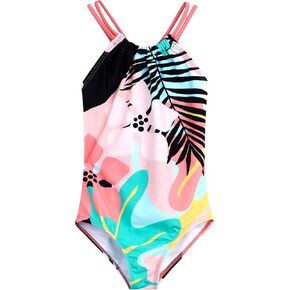 Kanu Surf Girls' Jasmine Beach Sport Halter One Piece Swimsuit