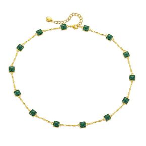 Gold Choker Necklace for Women 18k Gold Plated Adjustable Colorful Dainty Cubic Zirconia Necklace for Women