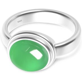 Classical Natural Black Agate Stone Ring,Dainty Elegant 925 Sterling Silver Real Genuine Oval Gemstone Crystal Quartz Ring Jewelry for Women (A01_Black Agate, 7) in Kuwait