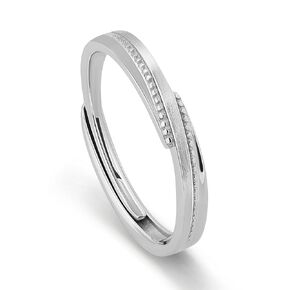 Meissa 925 Sterling Silver Wide Wedding Bands for Men and Women Matching Couple Ring Sets Personalized Adjustable Engagement Promise Statement Ring for Couples, Set of Two Rings