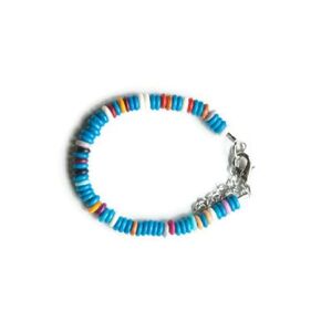 Ox Bone Bead Choker Necklace – Western Jewelry for Women – Multicolored Summer Necklace for women – Ideal for Beach, Summer, Party (Blue)