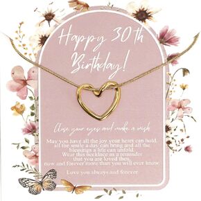 10 Year old Girl Birthday Gifts for Gold Plated Heart Necklace 10th Birthday Gifts for Girl Adjustable Length 10 Birthday Gifts Ideas for Trendy (10th Birthday Gift)