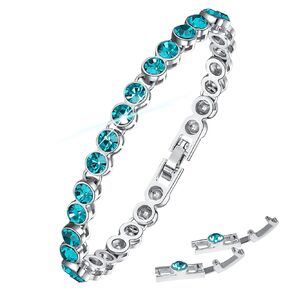 Emerald Green Tennis Bracelet for Women, OUXi Turquoise 18K Gold Christmas Valentines Day Gift for Girls, Plated Adjustable Tennis Bracelet with Evening Gown or Diamond Dress