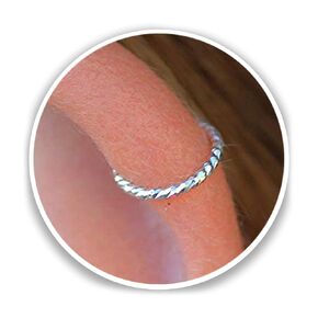 Silver Helix Cartilage Ring - Thin 20 Gauge Hammered 925 Sterling Silver Helix Cartilage Piercing - Helix Cartilage Ring Hoop - Dainty & Slim Handmade Cartilage Hoop, Ear Ring, Cartilage Earring