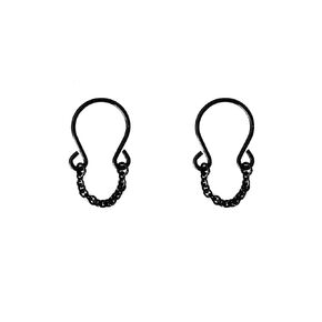 Non-Piercing Nipple Chain Adjustable Jewelry for Women Faux Piercing (Silver)