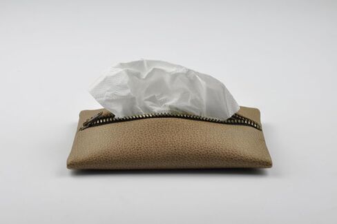 Pocket Tissue Holder with Zipper Enclosed Small Size Leather Travel Tissue Pouch for Purse (White) in Kuwait