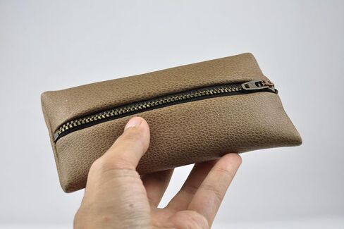 Pocket Tissue Holder with Zipper Enclosed Small Size Leather Travel Tissue Pouch for Purse (White) in Kuwait