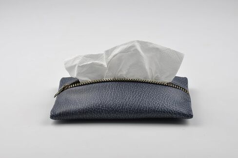 Pocket Tissue Holder with Zipper Enclosed Small Size Leather Travel Tissue Pouch for Purse (White) in Kuwait