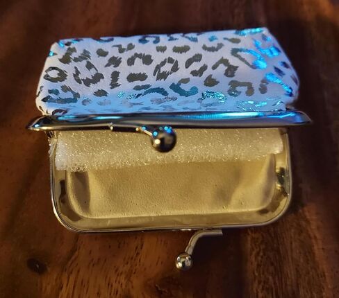Vintage Design Kiss Snap Closure Coin Purse, Fits in Purse (Pink Leopard Print) in Kuwait