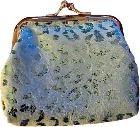 Vintage Design Kiss Snap Closure Coin Purse, Fits in Purse (Pink Leopard Print) in Kuwait