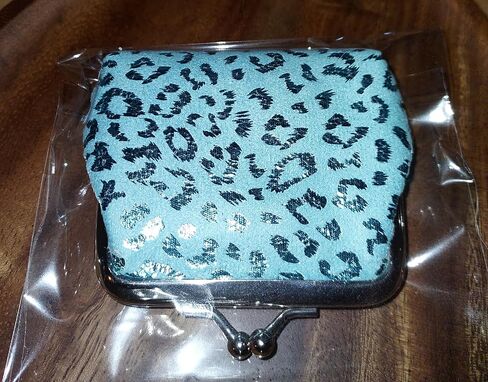 Vintage Design Kiss Snap Closure Coin Purse, Fits in Purse (Pink Leopard Print) in Kuwait