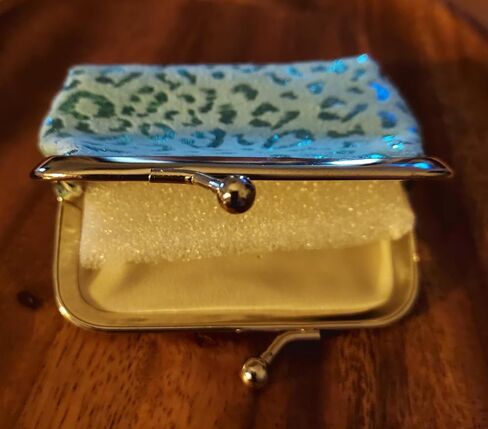 Vintage Design Kiss Snap Closure Coin Purse, Fits in Purse (Pink Leopard Print) in Kuwait