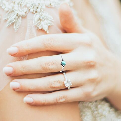 خاتم حجر كوارتز عين النمر الأصفر الطبيعي الصغير 6 مم، خاتم عتيق عتيق S925 من الفضة الاسترليني صغير لطيف وأنيق صغير مستدير من الأحجار الكريمة الحقيقية والكريستال خاتم رقيق للنساء (A12_Tiger-Eye Quartz، 7) in Kuwait