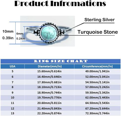 خاتم حجر كوارتز عين النمر الأصفر الطبيعي الصغير 6 مم، خاتم عتيق عتيق S925 من الفضة الاسترليني صغير لطيف وأنيق صغير مستدير من الأحجار الكريمة الحقيقية والكريستال خاتم رقيق للنساء (A12_Tiger-Eye Quartz، 7) in Kuwait
