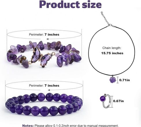 4PCS Aquamarine Jewelry Set 10mm Healing Crystals Bracelet Necklace Earrings Open Ring Triple Protection Bracelet Natural Healing Stones Blue Jewelry Birthday Anniversary Gift for Women in Saudi Arabia