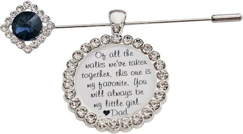 Bridal Bouquet Pin Bouquet Charm Something Blue Wedding Accessory Bridal Pin Bride Gift from Mom and Dad Wedding Jewelry Mother Father Daughter Gift Sapphire Flower Bouquet Pin(Today a Bride-Gold) in Saudi Arabia