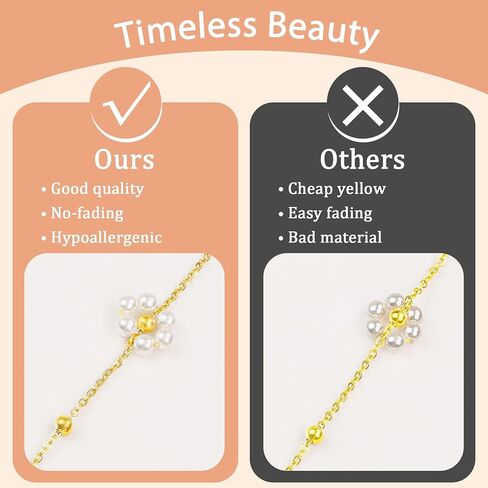 SmileBelle Y Shaped Daisy Pearl Necklaces for Women, Daisy Jewelry Long Pendant Flower Necklace as Wedding Gifts, Summer Beach Gold Y Necklace Prom Accessories Bridesmaid Gift in Saudi Arabia