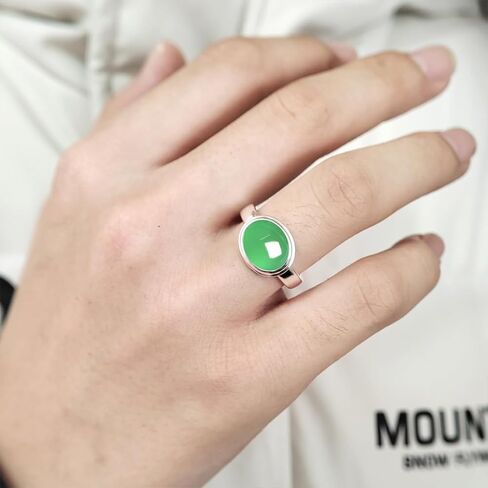 Classical Natural Black Agate Stone Ring,Dainty Elegant 925 Sterling Silver Real Genuine Oval Gemstone Crystal Quartz Ring Jewelry for Women (A01_Black Agate, 7) in Kuwait