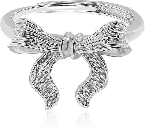 Meissa Dainty Bow Rings Infinity Rings for Women Girls Rose Gold Plated Bow Ring 925 Sterling Silver Handmade Adjustable Friendship Promise Rings, Rose Gold in Kuwait