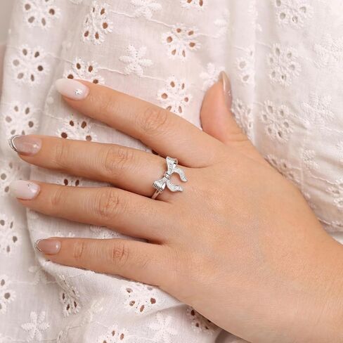 Meissa Dainty Bow Rings Infinity Rings for Women Girls Rose Gold Plated Bow Ring 925 Sterling Silver Handmade Adjustable Friendship Promise Rings, Rose Gold in Kuwait
