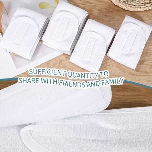 4 Pack Spa Facial Headbands for Women, Black Face Wash Headband Adjustable Make Up Wrap Head for Washing Face Shower Teen Girl Gifts Trendy Stuff in Saudi Arabia