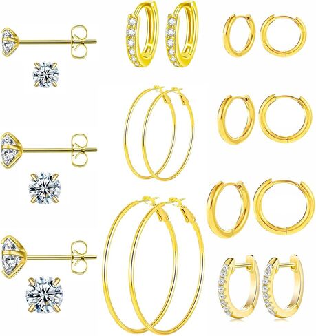 4 Pairs 925 Silver Plated Hoop Earrings For Women, Lightweight Circle Huggie Hypoallergenic Dangle Earrings 30mm/40mm/50mm/60mm Hoop Earrings Set Non Tarnish For Women Daily Life Set (4P Silver) in Kuwait